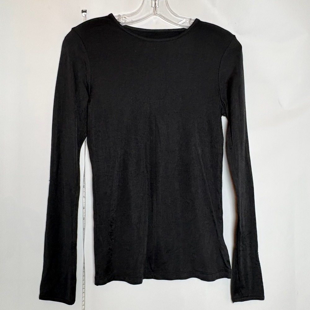 Cuddl‎ Duds Softwear Black Long Sleeve Shirt Top Women's Size S Comfy Base Layer